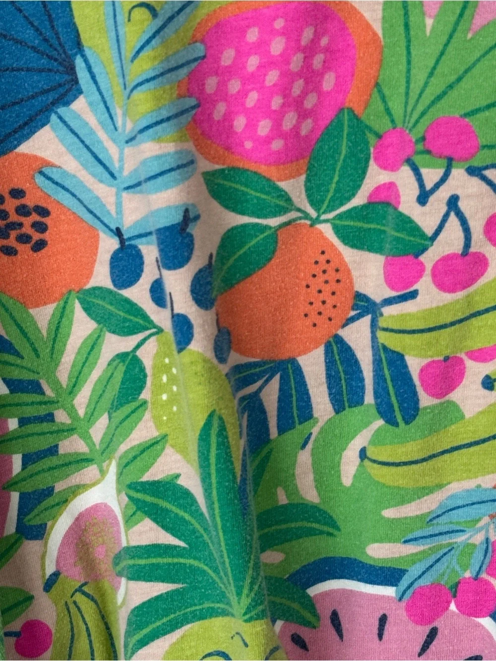 Mini Boden fruits dress tee Short Sleeve Print Tunic Tickled Pink Tropical girls